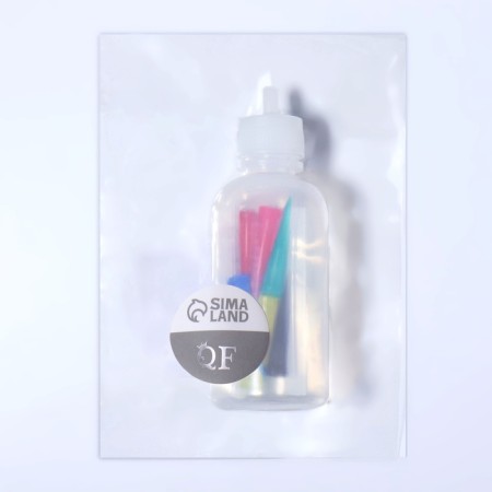 A bottle for applying paint, with a division scale, 50 ml, 7 nozzles, colorful/transparent color-7