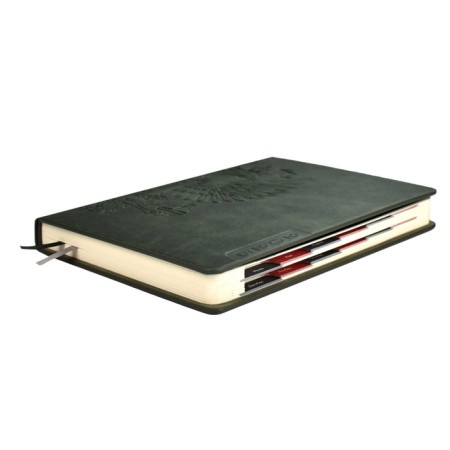 Dated 2025 diary, Escalada, A4, 120 sheets, soft cover, artificial skin, foil embossing, liesse, block 70 g/m2, green block-1