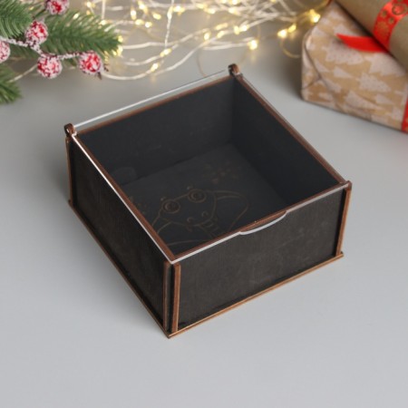 New Year's box "Cobra and snowflakes" 6x12x12 cm-2