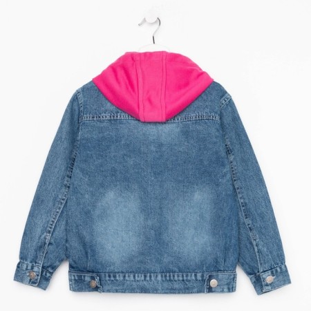Denim jacket for girls, blue color, height 116 cm-10