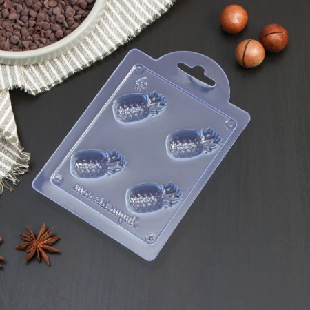 Chocolate shape Plastic "Pineapple Mini", 4.1 × 2.7 × 1.1 cm, transparent color-1