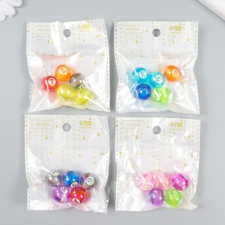 Busina for creativity plastic "Ball billiard, transparent" mix 1,6x1.6x1.6 cm-4