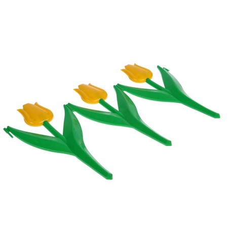 Decorative fence, 30 × 225 cm, 5 sections, plastic, yellow flower, "tulip"-9