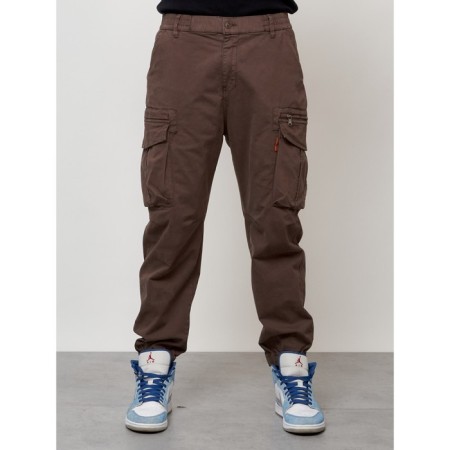 Cargo jeans men, size 44, brown color-5