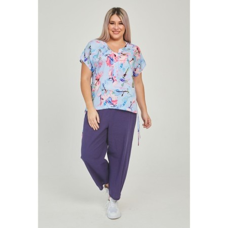 Female blouse, size 52, light blue color-1