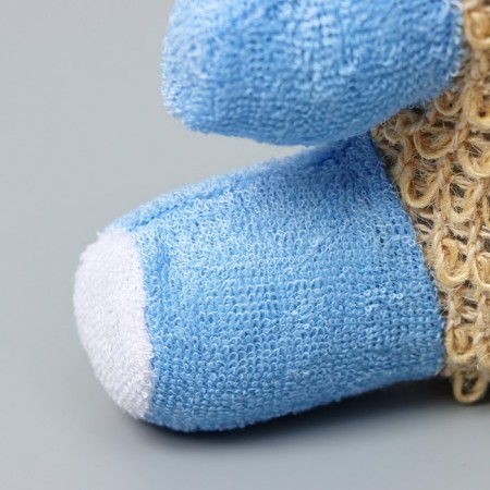 Body washcloth children's share "Mishutka", sisal, blue color-7