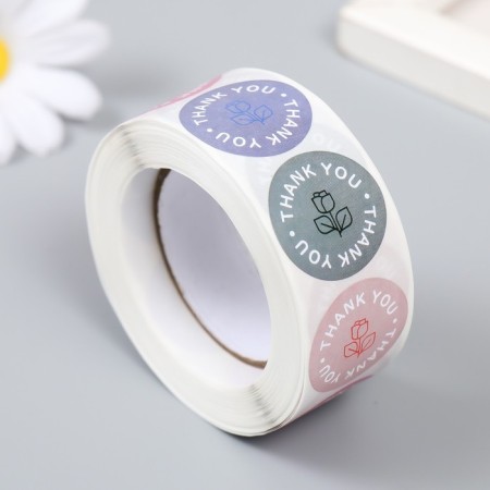 Stick Paper "Pink. Gratitude" d = 2.5 cm 500 pcs in a roll 3x6.5x6.5 cm-1