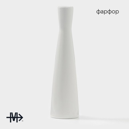 Vase for flowers porcelain Magistro "Blanche", 5.6 × 21.4 cm, white color-1