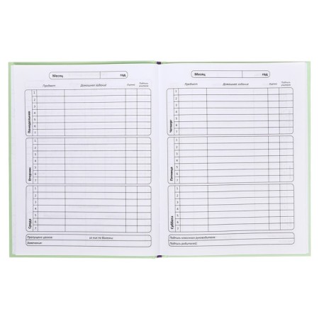 Diary Solid Cover 1-11 grade 48 sheets, "Compass", Cardboard 7BC cover, matte lamination, selective UV-lak, cheat sheet-7