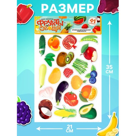 Magnetic gaming set "Fruit-vegetable", 41 element-2