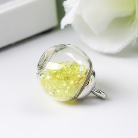 Suspension decorative for creativity glass "ball - pebbles" green d = 1.6 cm set 10 pcs-1