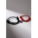 Bracelets "Demetrons" on the magnet, halves of the heart, black-red color, 7 cm