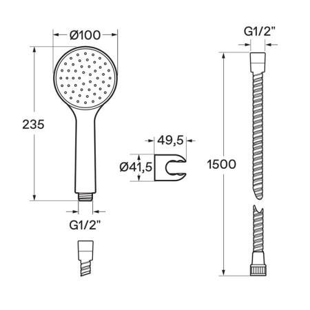 Santek shower mixer "Taos", with accessories, chrome-3