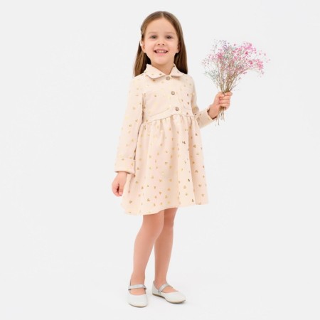 Платье детское KAFTAN "Сердечки", р. 28 (86-92), бежевый-4