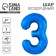 Foil ball 40 "Number 3", Blue Slim color