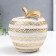 Polystone souvenir "White apple with gold geometric patterns" 13.5x13x13 cm