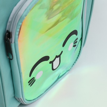 A backpack for carrying animals with a viewing window, green-8
