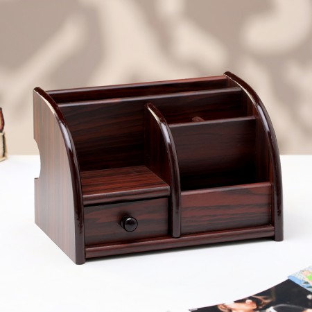 Organizer 5 sections, 1 drawer, a series of Zebrano with Kant Dark, 14*21cm