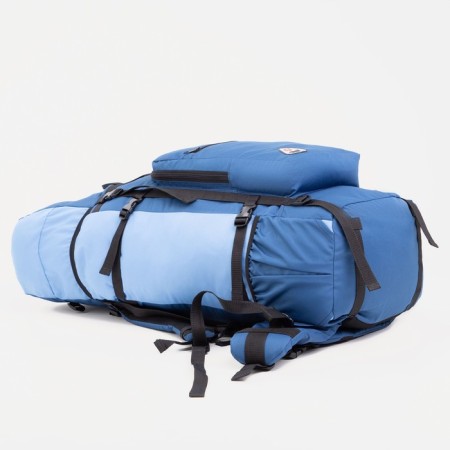 Tourist backpack, TAIF, 100 l, cord department, outer pocket, 2 side pockets, blue/blue color-2
