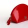 Cosmetic bag at the zipper textura, red color