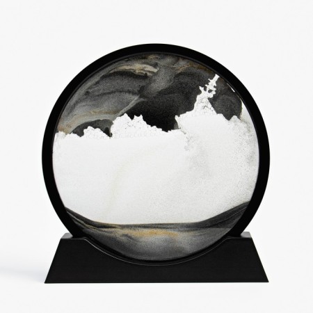 Sanding clock-picture "Karakum", D-26 cm, anti-stress, black sand