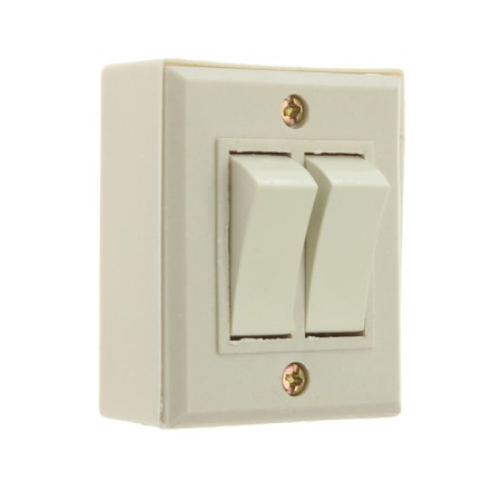 Switch "TOP", 10 A, 220 V, 2 keys, invoices, white-1