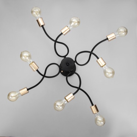 Ripley chandelier 8he27 40w black and gold 60x60x40 cm-3