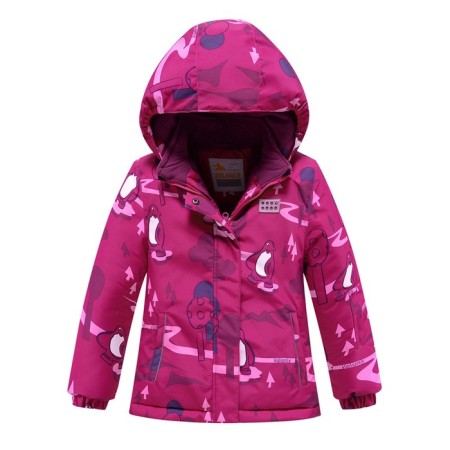 Ski costume for a girl, pink color, height 104 cm-1