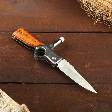 A folding semi -automatic "gun", a blade 7 cm, with a flashlight,-2