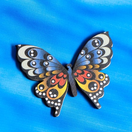 Interior decor "Butterfly" burgundy, 5x7.8cm