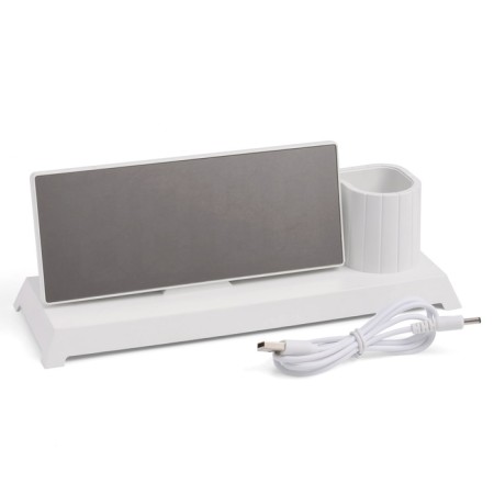 Clock - Electronic, desktop, white indication, 11 x 25 cm, from USB-3