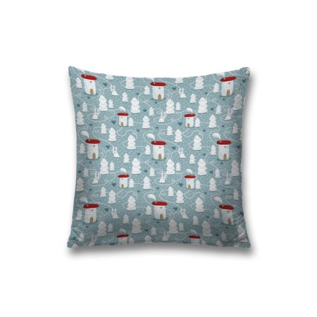 Decorative pillowcase "Snow settlement", on a zipper, size 45x45 cm