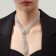 The necklace "ice" snake, white color in silver, 40 cm