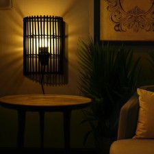 Lamp wall -mounted from the rattan 