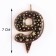 Candle in the Sanata cake, number "9", black with gold stars, 5.5 cm
