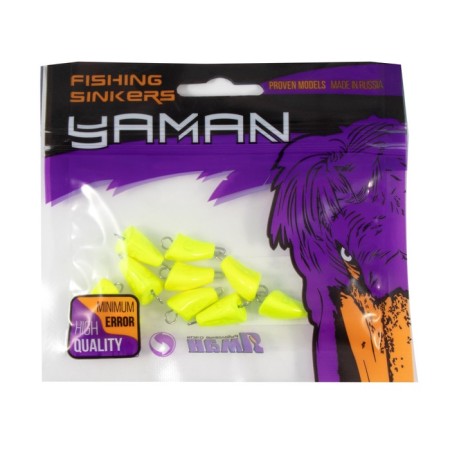 Cargo bullet-excentric painted pissy Yaman 10 pcs., 8 g, yellow-4