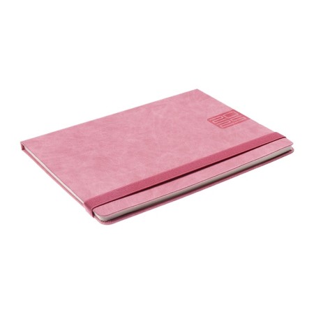 Dated 2025, 250 x 190 mm, 54 sheets, gluing, Escalada, hard -leather cover, pancake embossing, tinted block 70 g/m2, pink-2