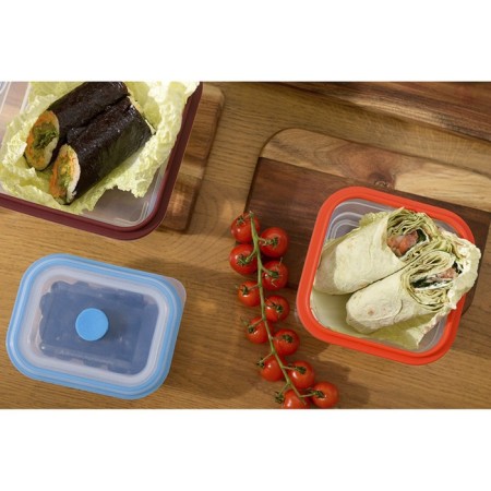 Silikobox transportation and storage container, silicone, folding, 600 ml, red color-4