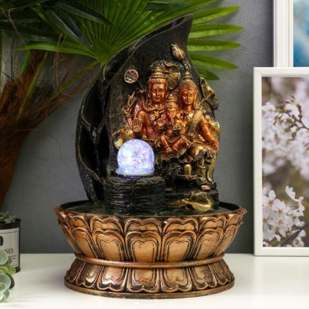 The desktop fountain from the network, the backlight "Ganesha, Shiva and Parvati" 40x27x27 cm