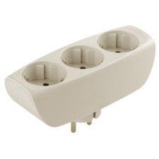 Razeler electric era SP-3E-I on 3 sockets with grounding with curtains 16a ivory
