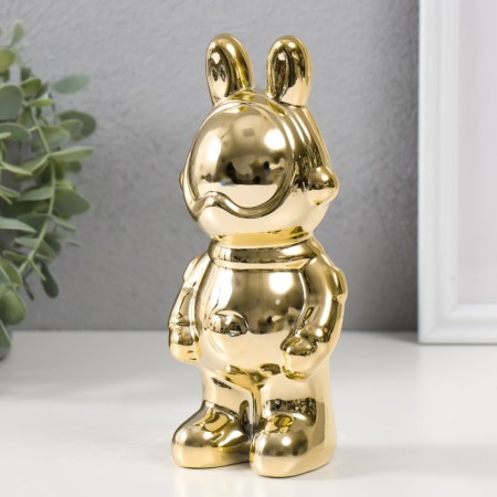Souvenir Ceramics "Bunny-cosmonaut" gold 8x6x17 cm-3