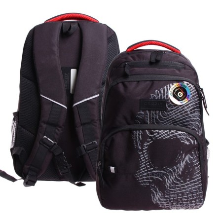 Youth backpack 45 x 32 x 23 cm, ergonomic back, laptop department, Grizzly 330, black RU-330-2_1