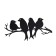 Panel "Swallows" Black, 39.1x19cm