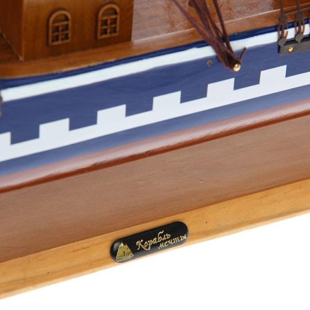Souvenir ship large "Orpheus", sides blue, white sails, 11 × 80 × 71 cm-7