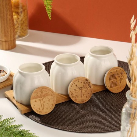 Set of storage cans Home Sweet Home, 270 ml, 3 pcs-1