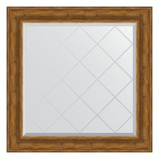 Mirror with engraving in the baguette frame, poisoned bronze 99 mm, 89x89 cm