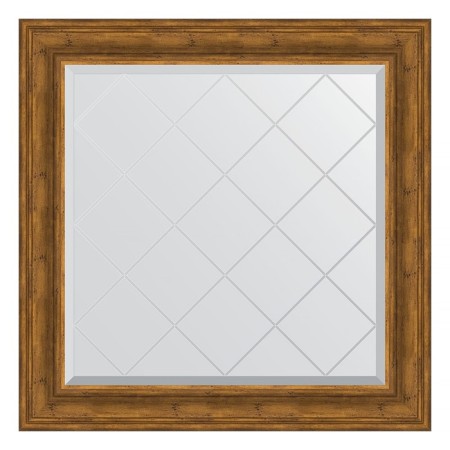 Mirror with engraving in the baguette frame, poisoned bronze 99 mm, 89x89 cm