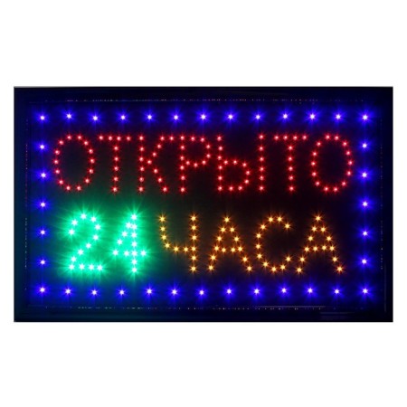 LED 48*25 cm LED sign "Open 24 hours", 2 modes 220v