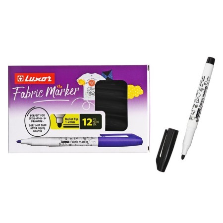 Fabric marker 1-2 mm Luxor "Fabric", bullet, black