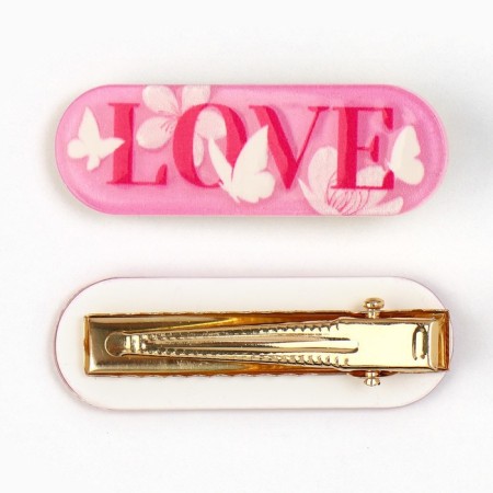 Заколка для волос LOVE, 4.5 х 1.5 см-1